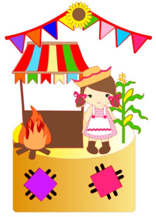 Arquivo de Corte Topo de Bolo  - Festa Junina