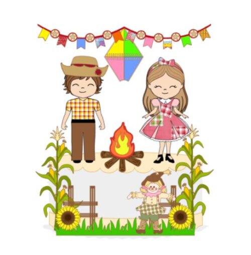Arquivo de Corte Topo de Bolo  - Festa Junina