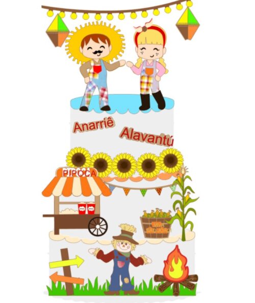 Arquivo de Corte Topo de Bolo  - Festa Junina
