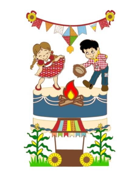 Arquivo de Corte Topo de Bolo  - Festa Junina