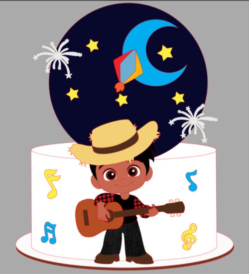 Arquivo de Corte Topo de Bolo  - Festa Junina