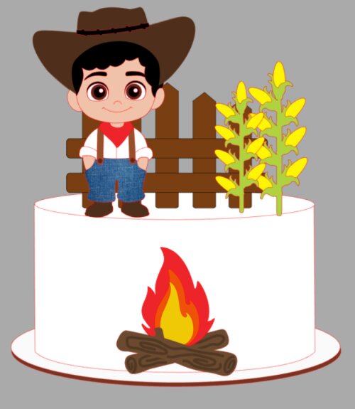 Arquivo de Corte Topo de Bolo  - Festa Junina