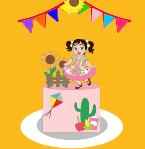 Arquivo de Corte Topo de Bolo  - Festa Junina