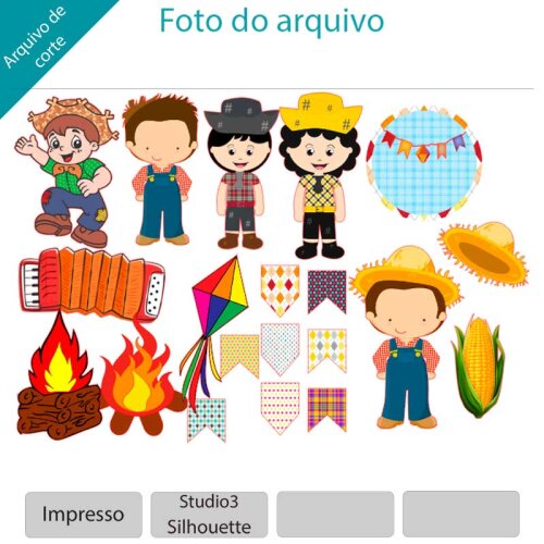 Arquivo de Corte Topo de Bolo  - Festa Junina
