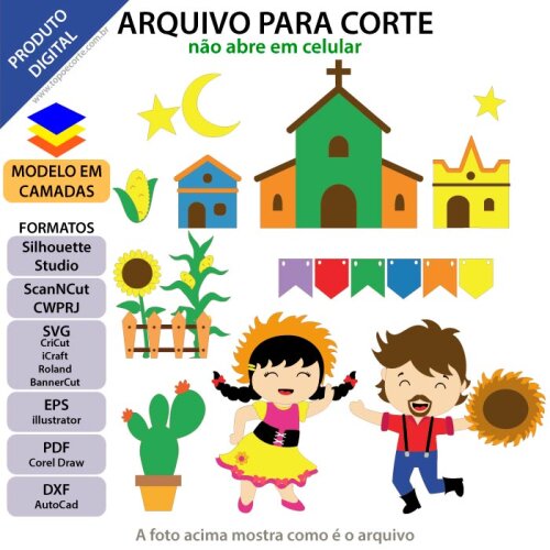 Arquivo de Corte Topo de Bolo  - Festa Junina