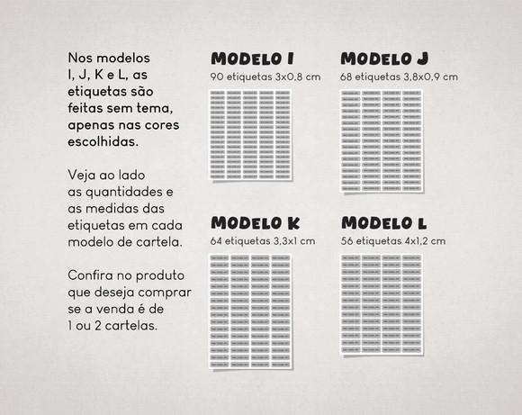 Etiquetas Escolares em Vinil Adesivo - Cartelas Diferentes