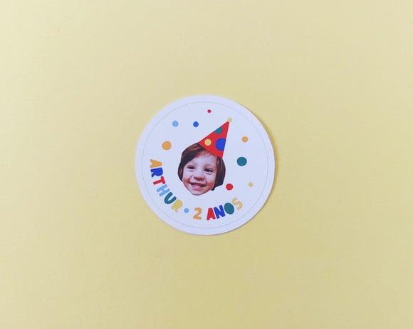 Adesivo com Foto Rostinho de Criança Personalizado 4 cm