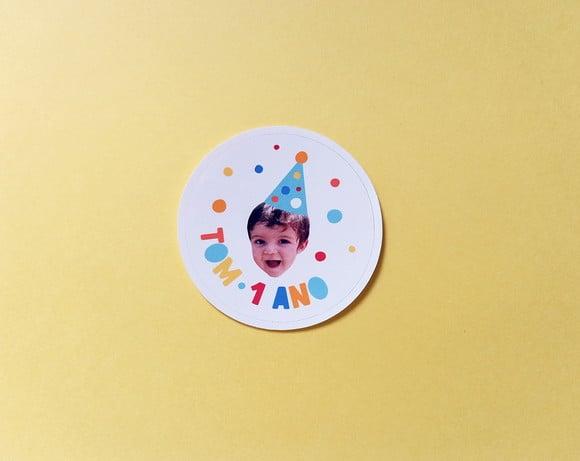 Adesivo com Foto Rostinho de Criança Personalizado 5 cm