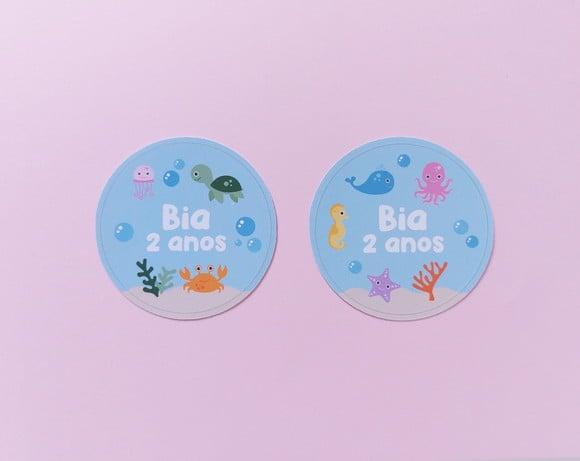 Adesivo Fundo do Mar Personalizado 5 cm