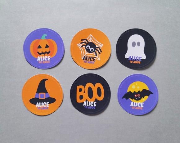 Adesivo Halloween Personalizado 5 cm
