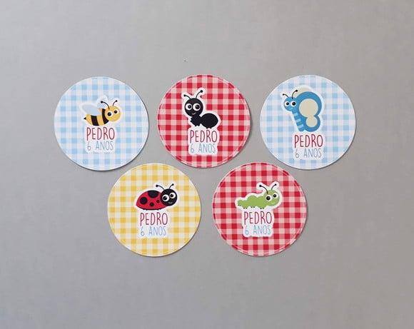 Adesivo Picnic Insetos 5 cm