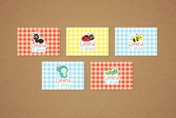 Adesivo Picnic 6x4 cm Bichinhos