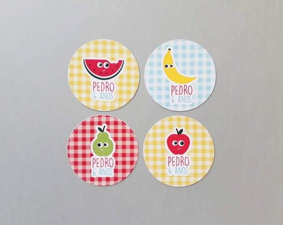 Adesivo Picnic Frutas 5 cm