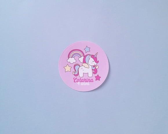 Adesivo Personalizado Unicórnio 6 cm