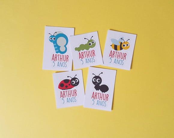 Adesivo Picnic Personalizado Insetos
