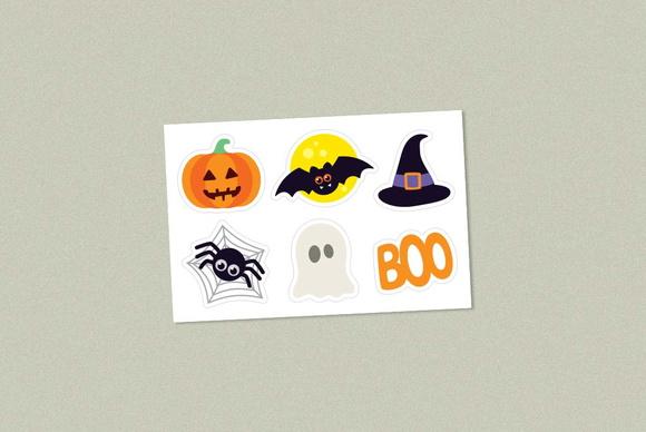 Cartela de Adesivos Halloween
