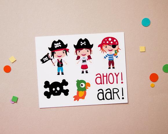 Cartela de Adesivos Pirata