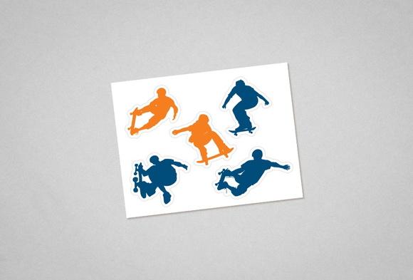 Cartela de Adesivos Skate