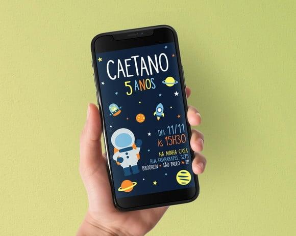 Convite Digital Astronauta Espaço