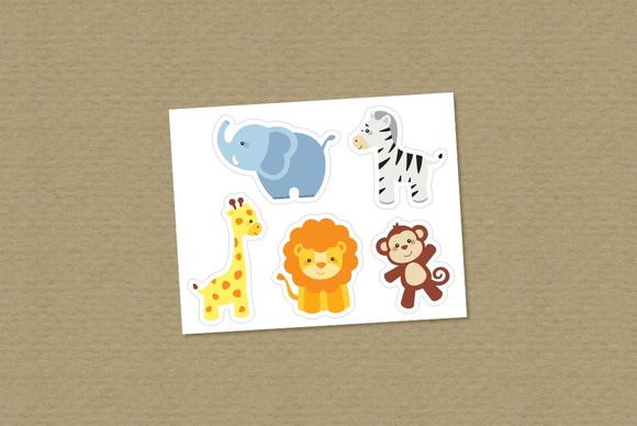 Cartela de Adesivos Safari