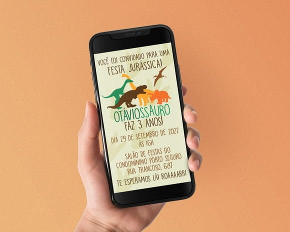 Convite Digital Dinos Nomessauro