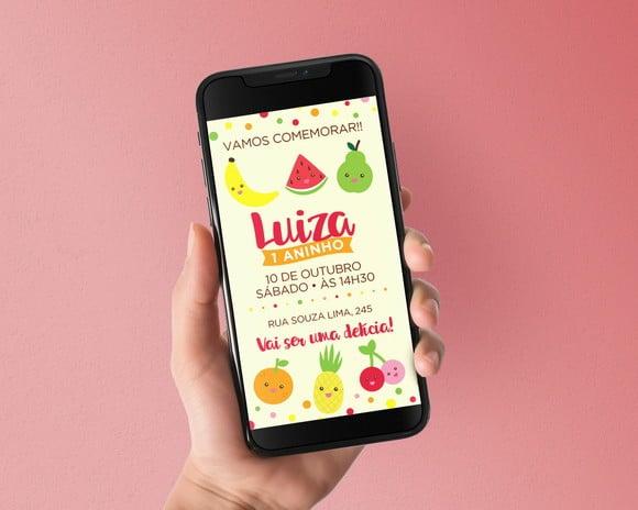 Convite Digital Frutinhas com Rostinhos