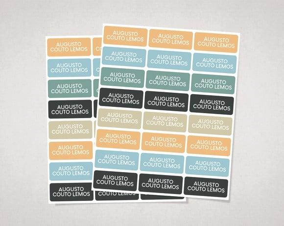 Etiquetas Escolares Personalizadas sem Tema em Vinil