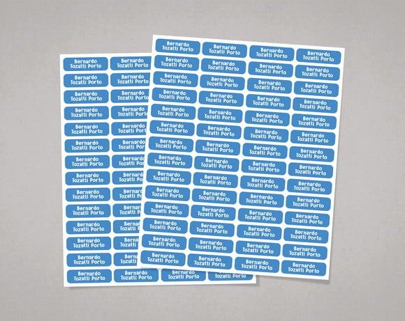 Etiquetas Lápis e Canetinhas Azul Royal Adesivo Comum