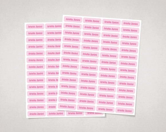 Etiquetas Lápis e Canetinhas Rosa Vinil Adesivo