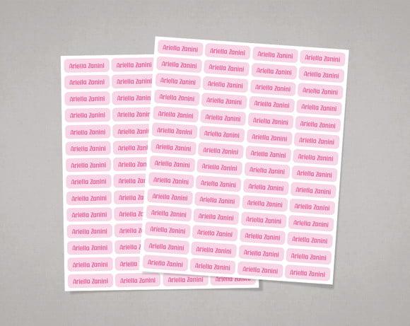 Etiquetas Lápis e Canetinhas Rosa Adesivo Comum