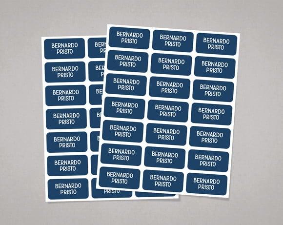 Etiquetas para Cadernos Azul Marinho em Adesivo Comum