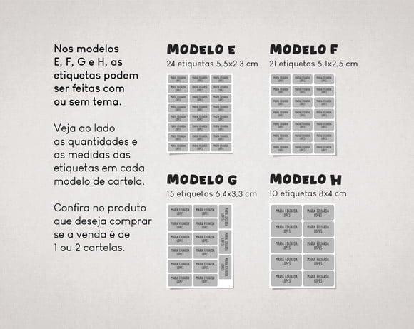 Etiquetas para Cadernos e Livros Bela em Vinil