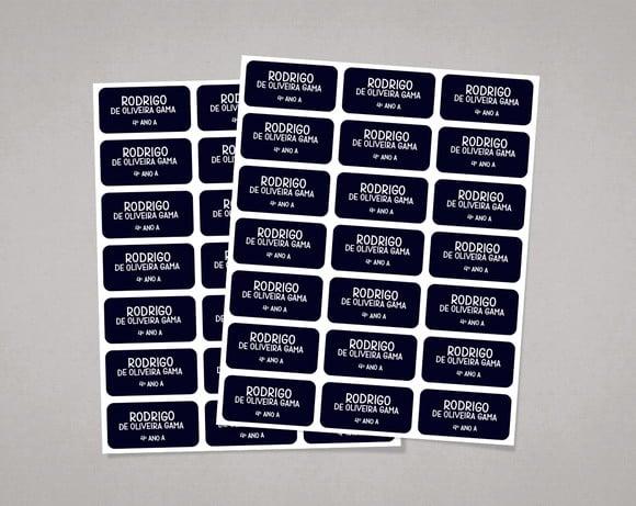 Etiquetas para Cadernos Pretas em Adesivo Comum