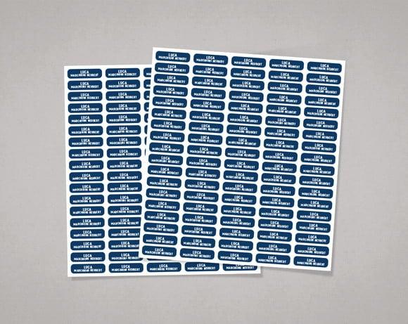 Etiquetas para Lápis e Canetinhas Azul Marinho Adesivo Comum
