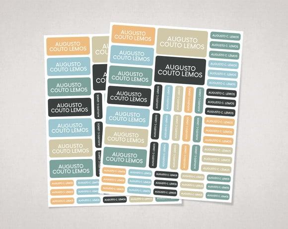 Etiquetas para Material Escolar sem Tema em Vinil