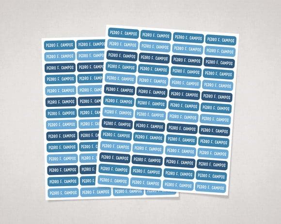 Etiquetas Personalizadas Azuis em Vinil