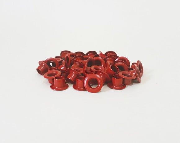 Ilhós Vermelho de Alumínio (200 Unidades/até 2 Cores)