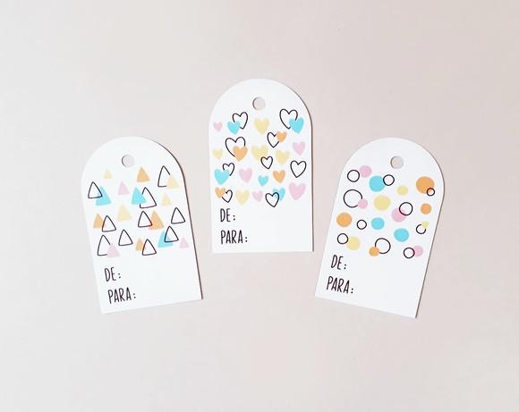 Kit com 12 Tags de para para Presente