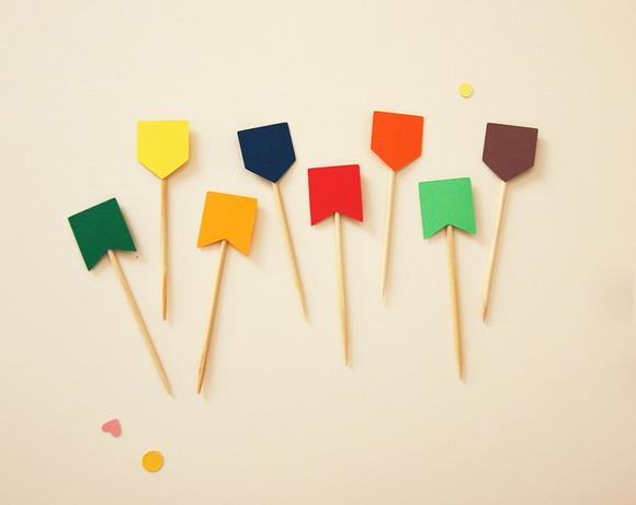 Kit com 24 Mini Toppers Festa Junina