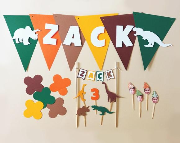 Kit Festa Dinossauros - Só Um Bolinho com Topper de Rostinho