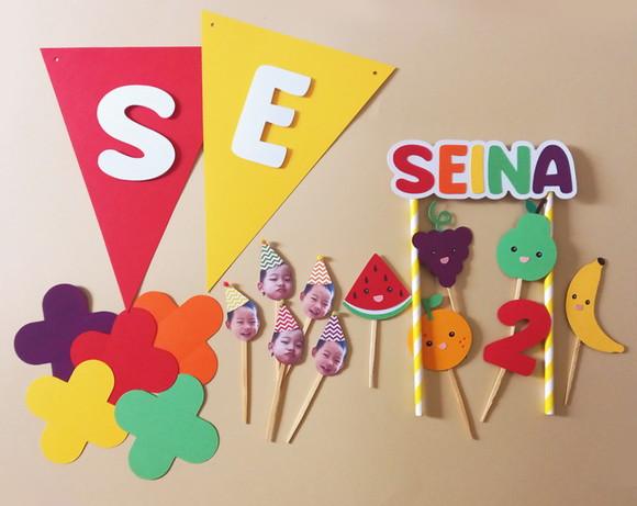 Kit Festa Frutinhas - Só Um Bolinho com Topper de Rostinho
