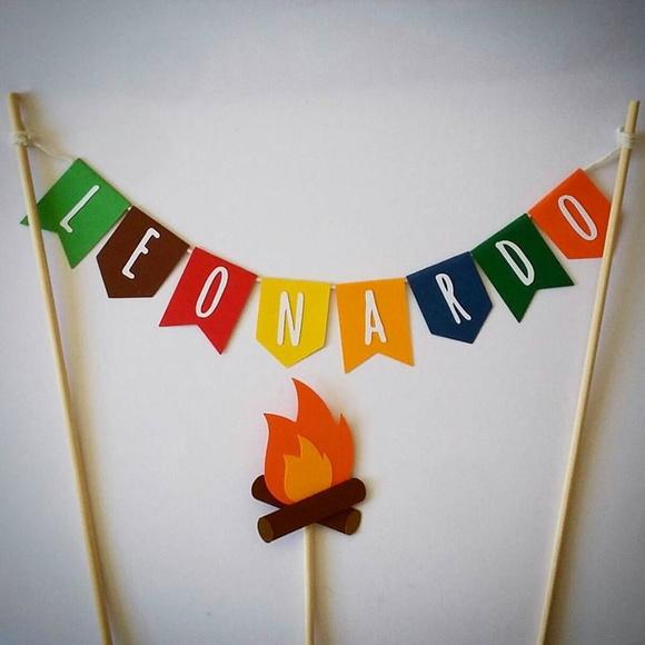 Kit Topo de Bolo Festa Junina com Nome