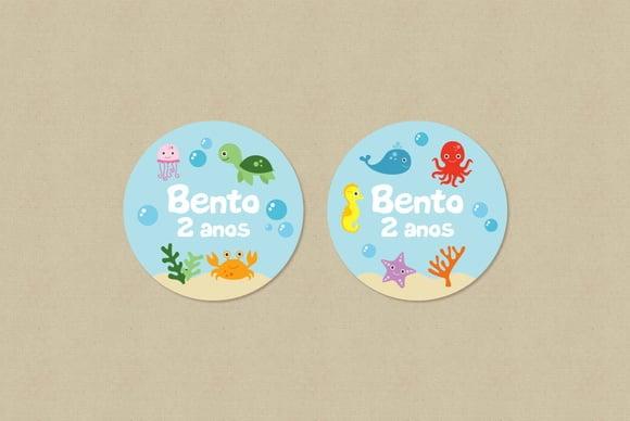 Adesivo Fundo do Mar Personalizado 5 cm