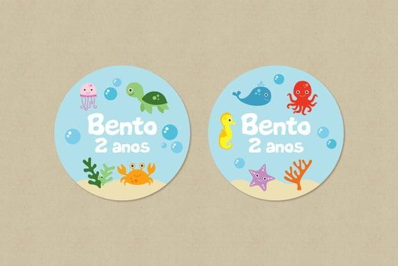 Adesivo Personalizado Fundo do Mar 6 cm