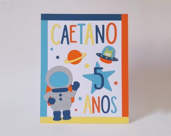 Display de Mesa Astronauta com Nome e Idade