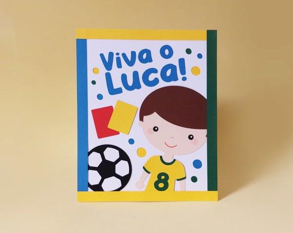 Display de Mesa Futebol com Texto Personalizado