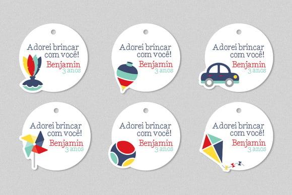 Tag Agradecimento Brinquedos Antigos
