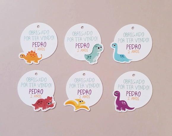Tag Agradecimento Dinossauro