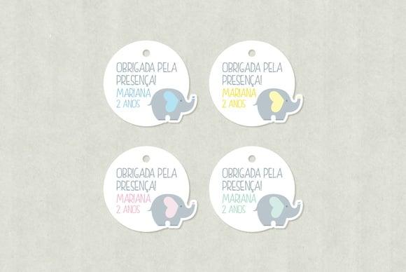 Tag Agradecimento Elefantinho