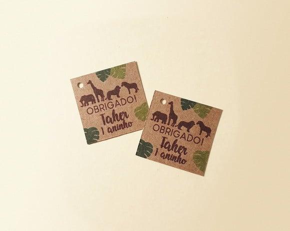 Tag para Lembrancinha Safari Kraft